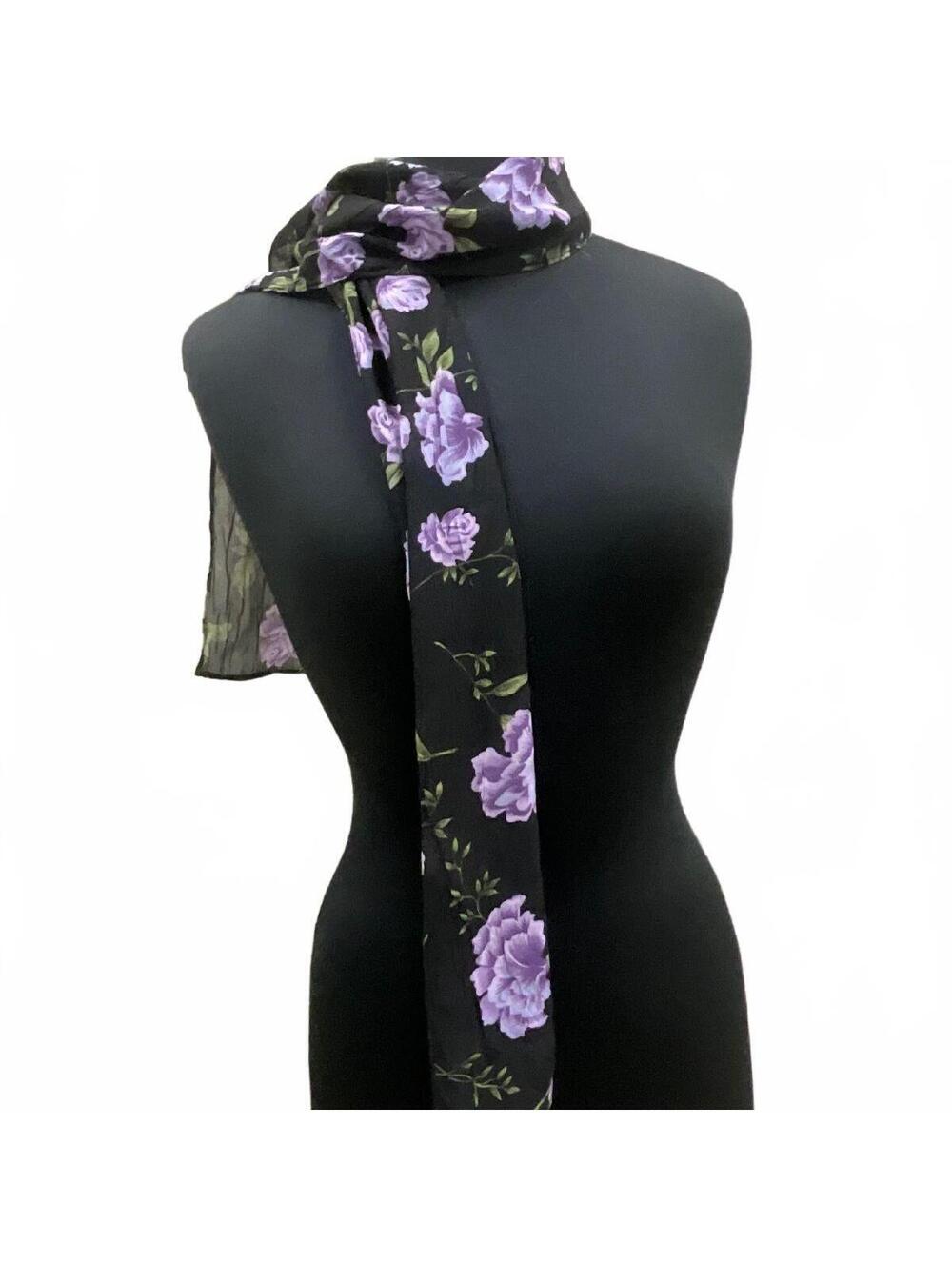 Purple Floral Vintage Scarf